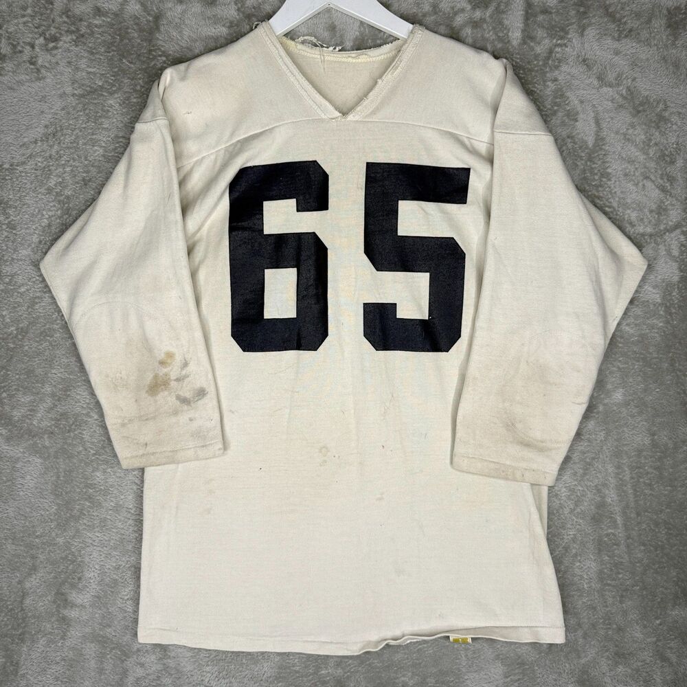 Vtg 60s/70s Russell Athletic Football Jersey Mens XL Cotton Blend Distressed USA
